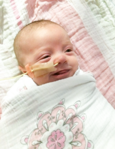 Charlotte with a feeding tube